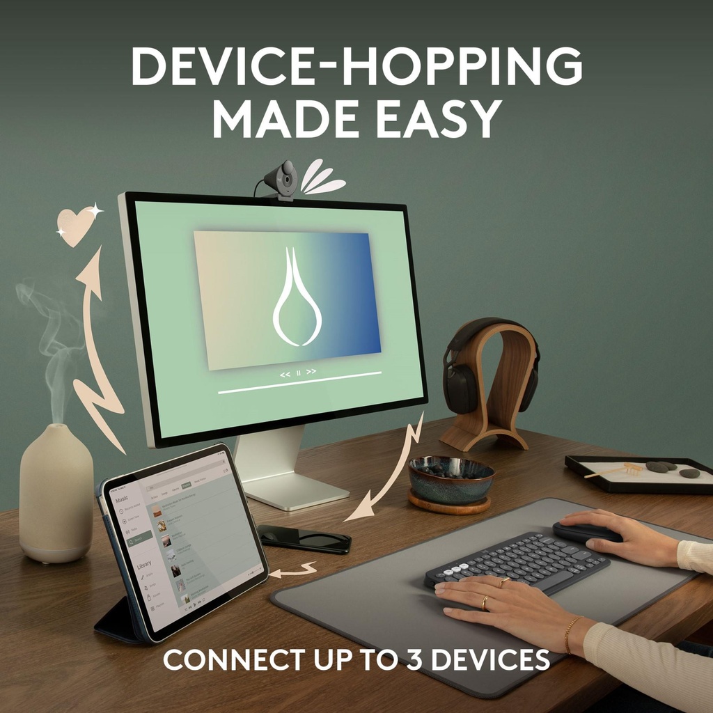 SOURIS LOGITECH M350s Pebble Mouse 2 Bluetooth * Rose