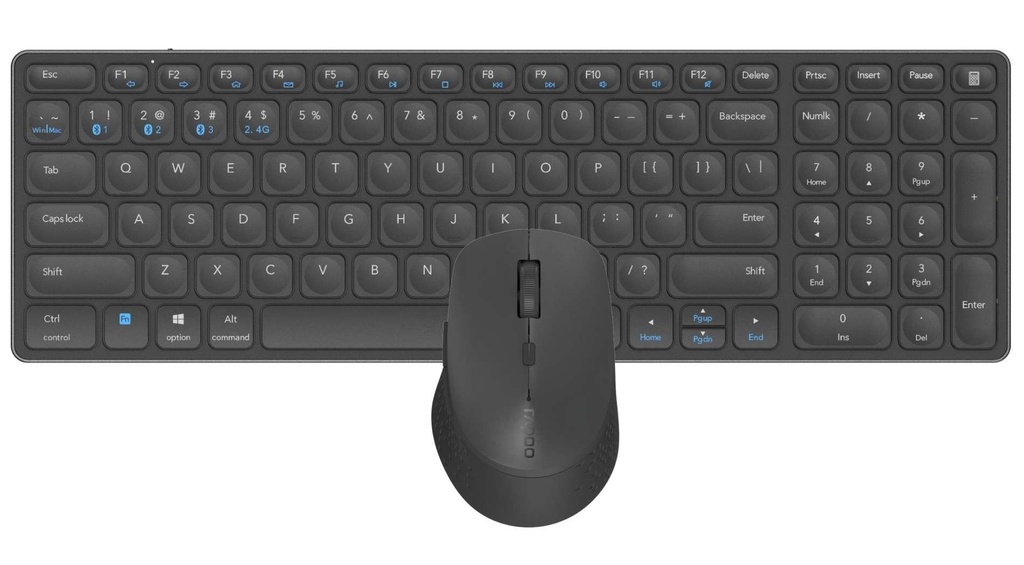 [RAPOO_CLA_14296] RAPOO 9700M Kit ultra-slim ss fil multimode, Clavier ss fil+souris Nr