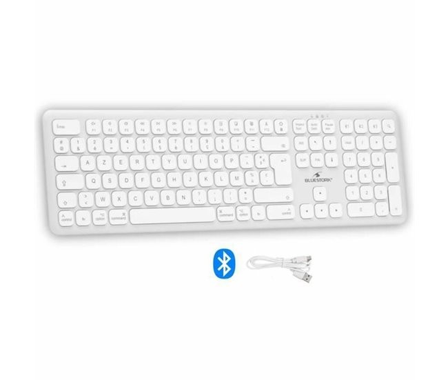[CLAKB-BT-MAC-V2] BLUESTORK KB-BT-MAC-V2 Clavier Bureau silence BTO s/fil Mac * Blanc