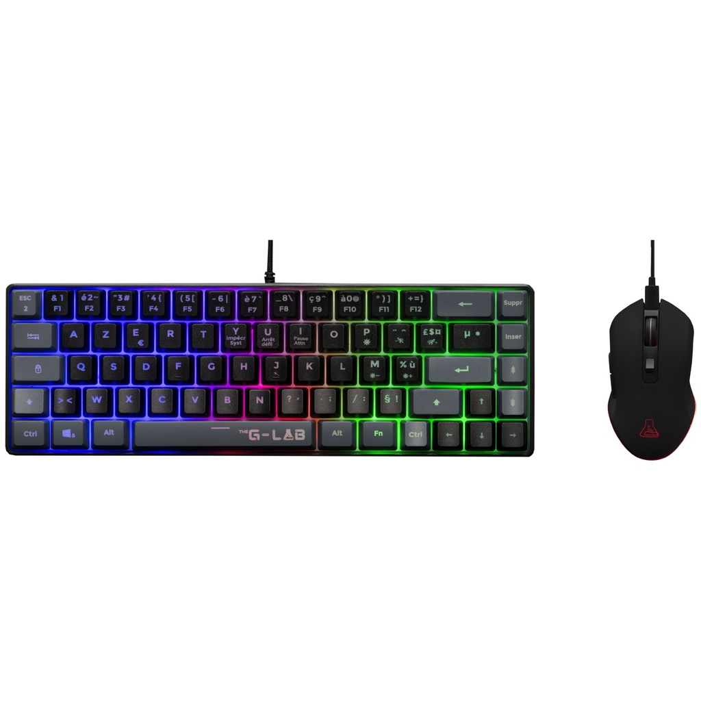 THE G-LAB COMBO HYDRO BKG/FR Pack clavier&souris Menbrane Rainbow60%