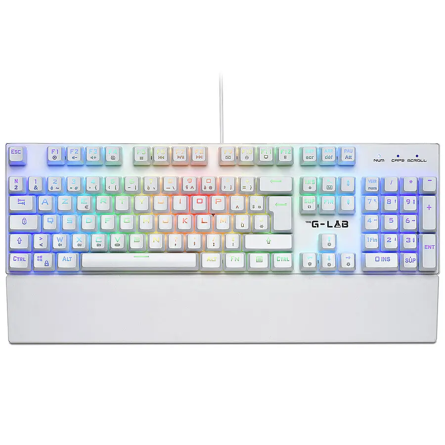 [BS_KEYZ_RUBI_W/FR] THE G-LAB KEYZ-RUBI Clavier GAMING Méca. RGB Red Sw Repose poig Blanc