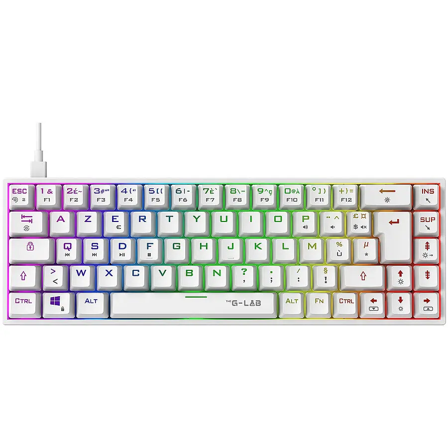 THE G-LAB KEYZ TITAN Clavier GAMING Mécanique RGB 65% Filaire * Blanc
