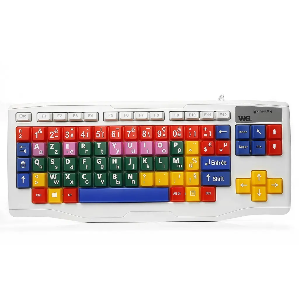 WE KIDS - Clavier FR * USB * Grandes touches colorées pour Enfants