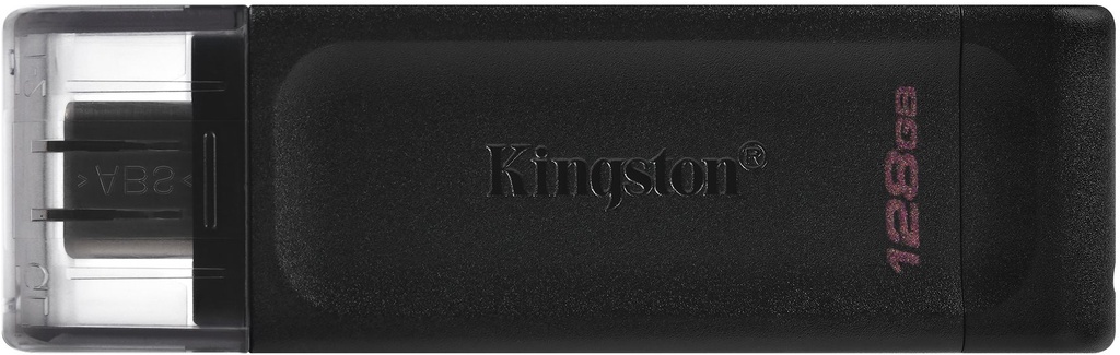 Kingston - DataTraveler 70 USB-C Flash Drive - 128 GB - USB 3.2 (Gen 1) Type C - 5 Year Warranty - Black