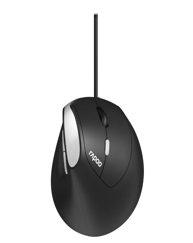 [RAPOO_SOU_13532] RAPOO EV200-Souris Ergonomique Filaire ambidextre- 1600 DPI- Noir