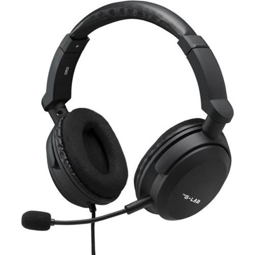 THE G-LAB BS KORP-CARBON CASQUE GAMING-Micro Détachable PC/PS4/XBOX
