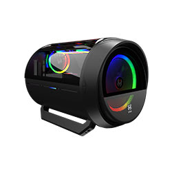 BOITIER PC M.RED Warship Cylindre Alu+Plexi sans Alim/mATX/ITX * Noir