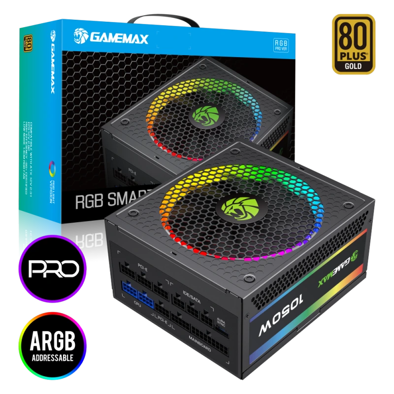 [ALIM_GM_RGB-1050_P] ALIMENTATION GameMAX ATX RGB-1050 PRO Modulaire