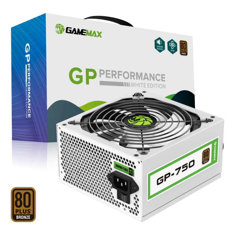 [ALIM_GMAX_GP750W] ALIMENTATION GameMAX GP-750 Performance 80+ Bronze ATX 14cm Blanc