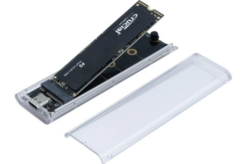 [RACK_924625] BOITIER EXT. USB3 pour SSD M.2 Dual (NVMe/NGFF) Transparent * 924625