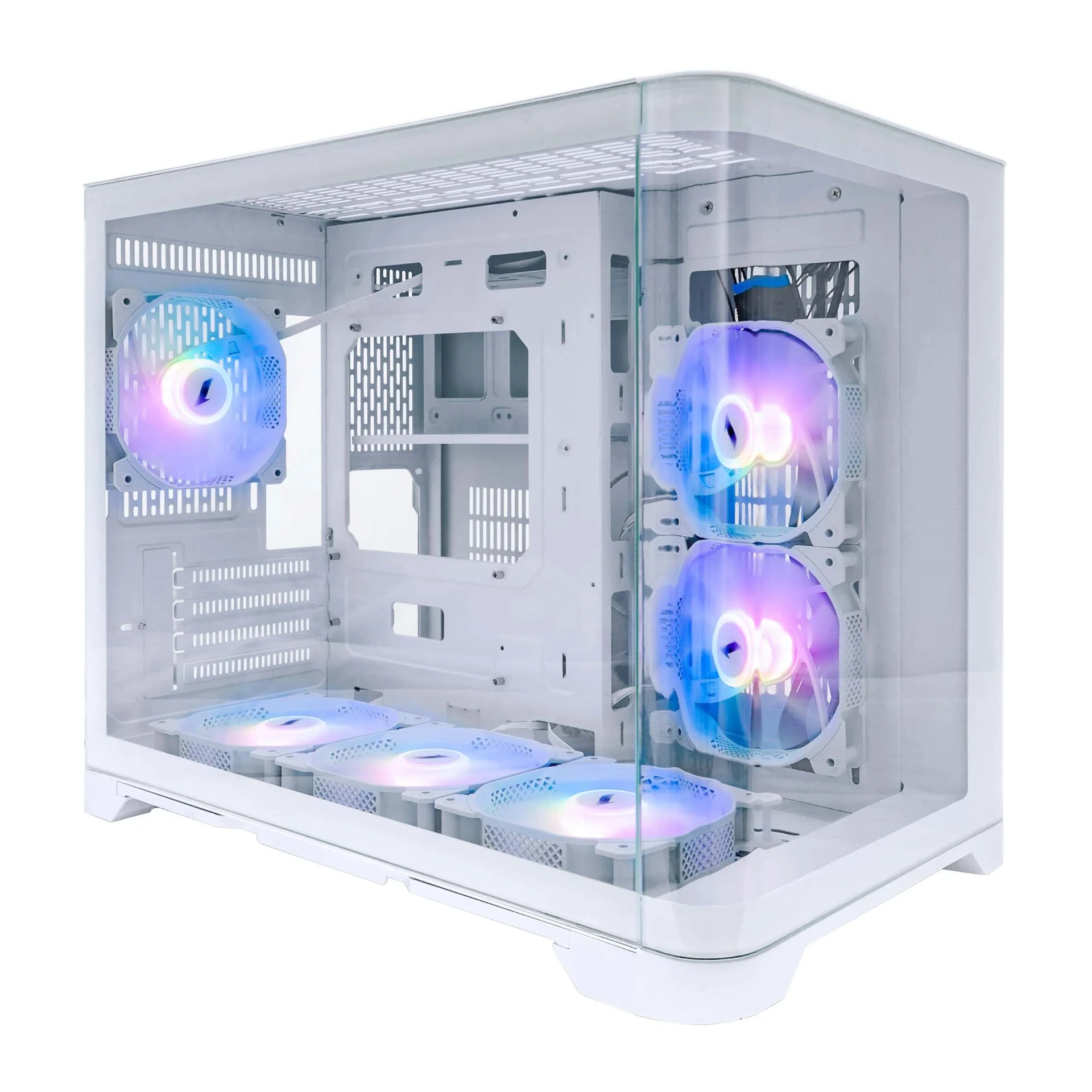 BT Mini Micro ATX 1stPlayer UView 6 RGB - vitrés (Blanc) * UV6-WH-2