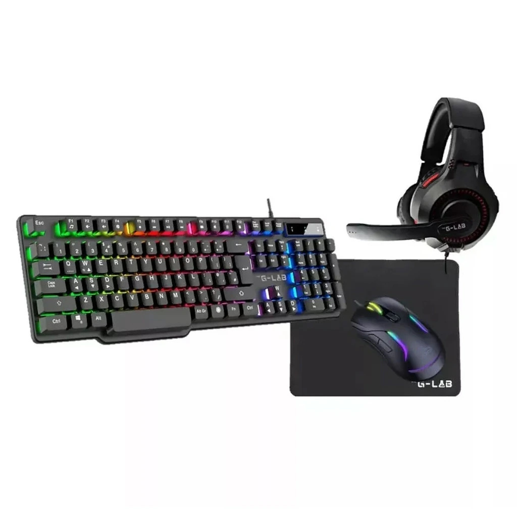 [BS_COMBO_SULFUR_FR] THE G-LAB COMBO SULFUR Pack Clavier/Souris/Tapis/Casque GAMING