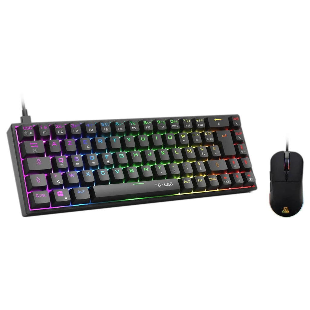 THE G-LAB COMBO TITAN B/FR Pack clavier&souris Mécanique RGB 12800DPI