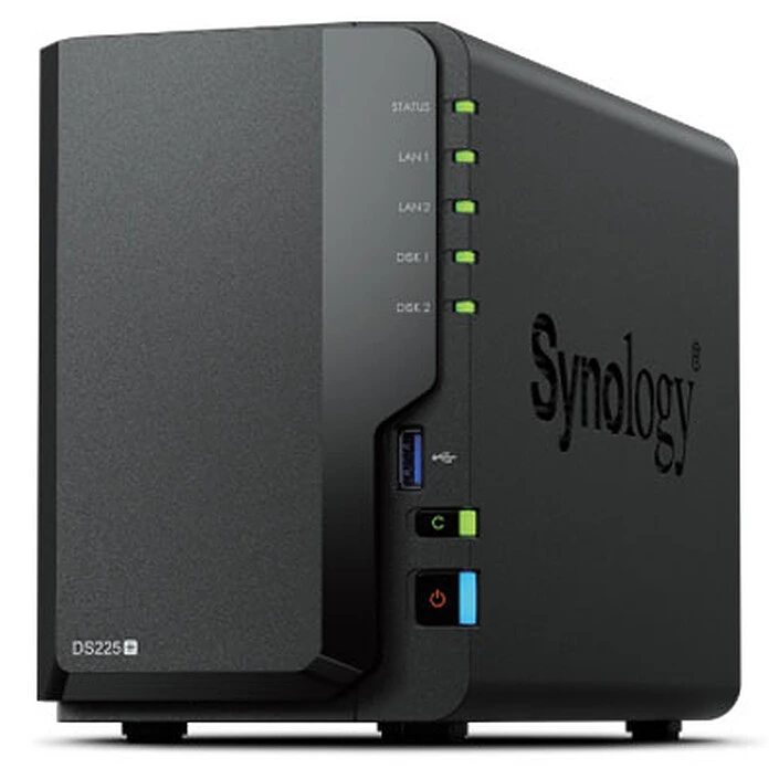 NAS SYNOLOGY DS225+ J4125 2/4Go DDR4 Non ECC 6 2BAY 2.5GBE