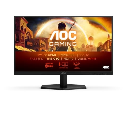 AOC, Gaming, 23,8' 16:9 Fast IPS 180Hz 1920x1080 - HDR10 - Adaptive Sync / G-SYNC Compatible - DisplayPort/HDMI - Noir