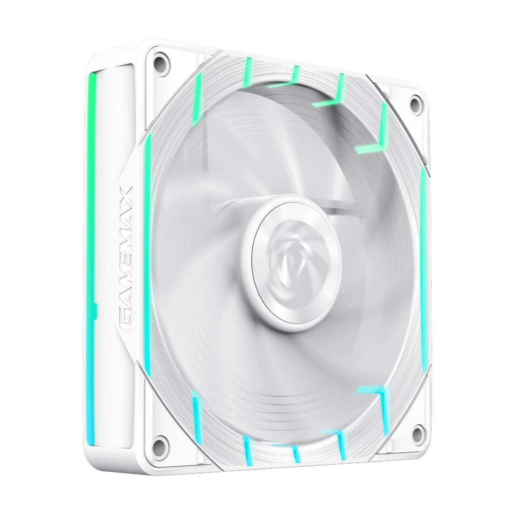 VENTILATEUR GameMAX Tornado T12 ARGB-RW 120mm +PWM Blanc