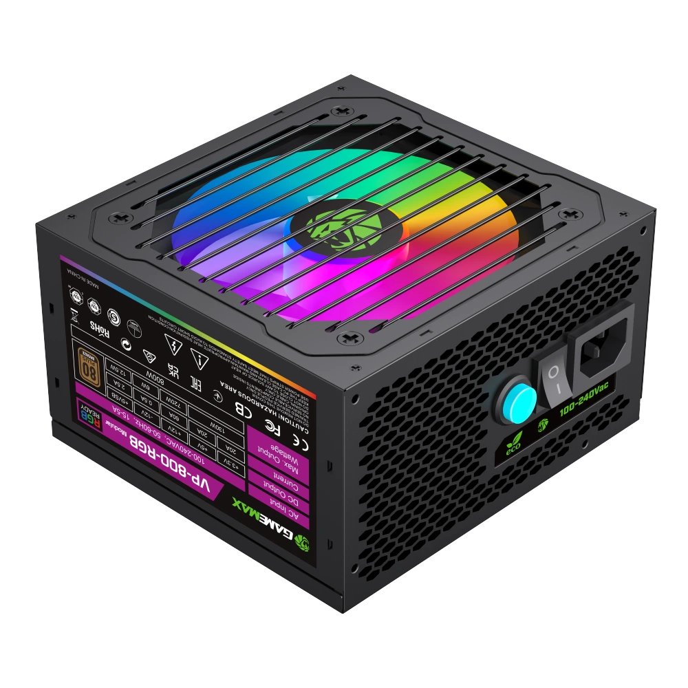 ALIMENTATION GameMAX ATX VP-800-RGB-M 800W 80+ ATX Modulaire Blanc
