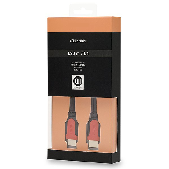 [CAB_D2HDMI300MU] D2 - CABLE HDMI (M/M) 1.4 3m Fiches Or * D2HDMI300MU * Boîte