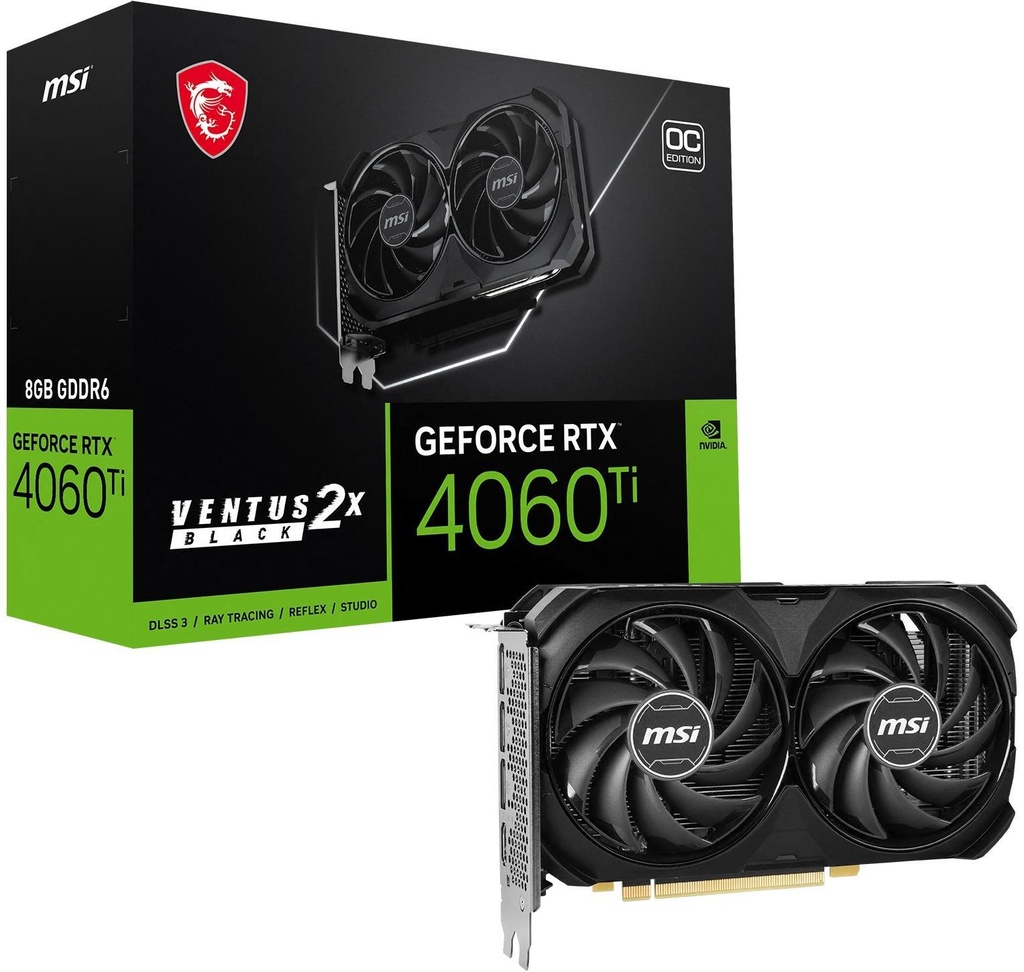 [CV_MSI_RTX_4060TI] MSI Geforce RTX 4060 Ti VENTUS 2X BLACK 8G OC